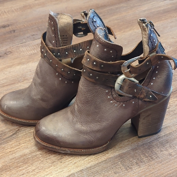 Freebird by Steven Chocolate Studded Ankle Boots - Picture 4 of 4